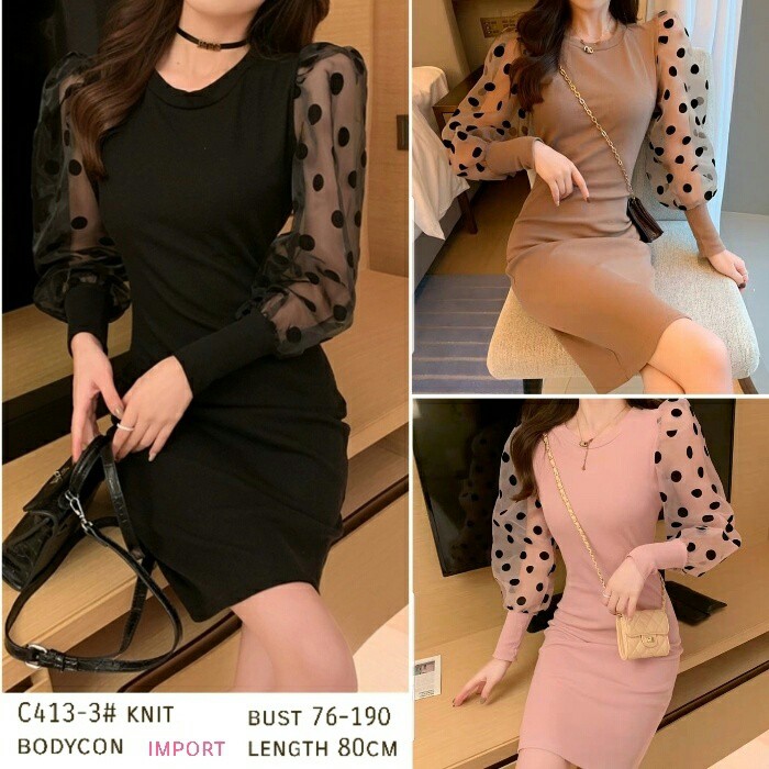 A03 C413-3# Knit Bodycon