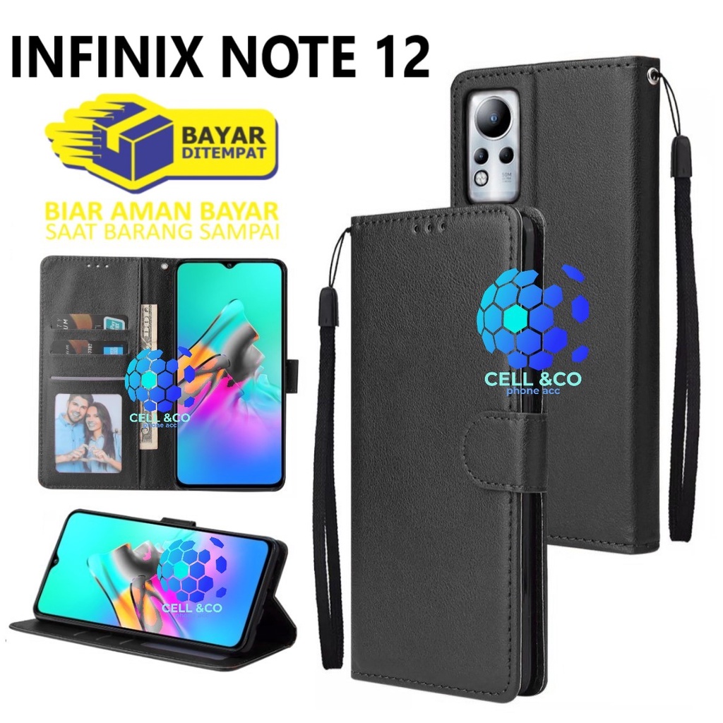 INFINIX NOTE 12 CASE FLIP LEATHER WALLET PREMIUM FLIP CASE BUKA TUTUP KESING HP CASING FLIP CASE WALLET INFINIX NOTE 12