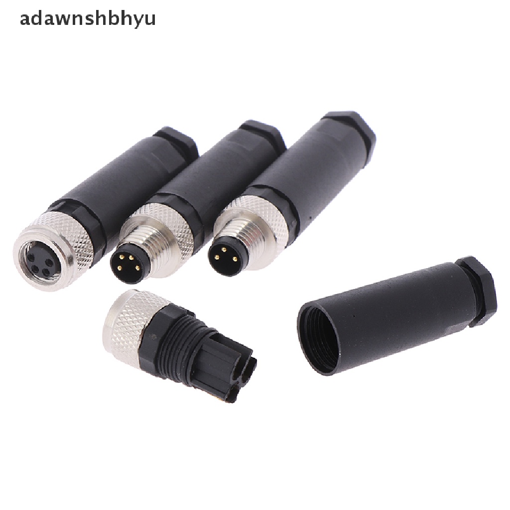 Konektor Sensor adawnshbhyu 1Pc M8 3/4 Pin Male/Female Colokan Sudut Lurus