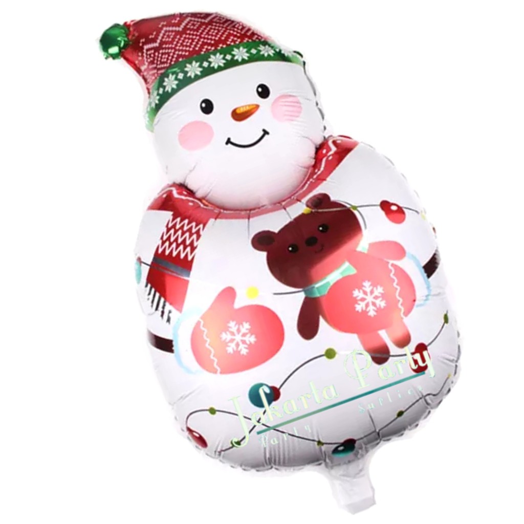 Balon Foil Natal / Balon Merry Christmas / Balon Foil Snowman #2