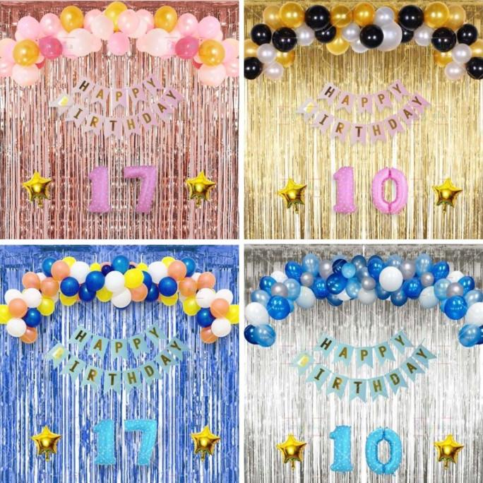 Paket Dekorasi Ulang Tahun Happy Birthday Background backdrop tirai