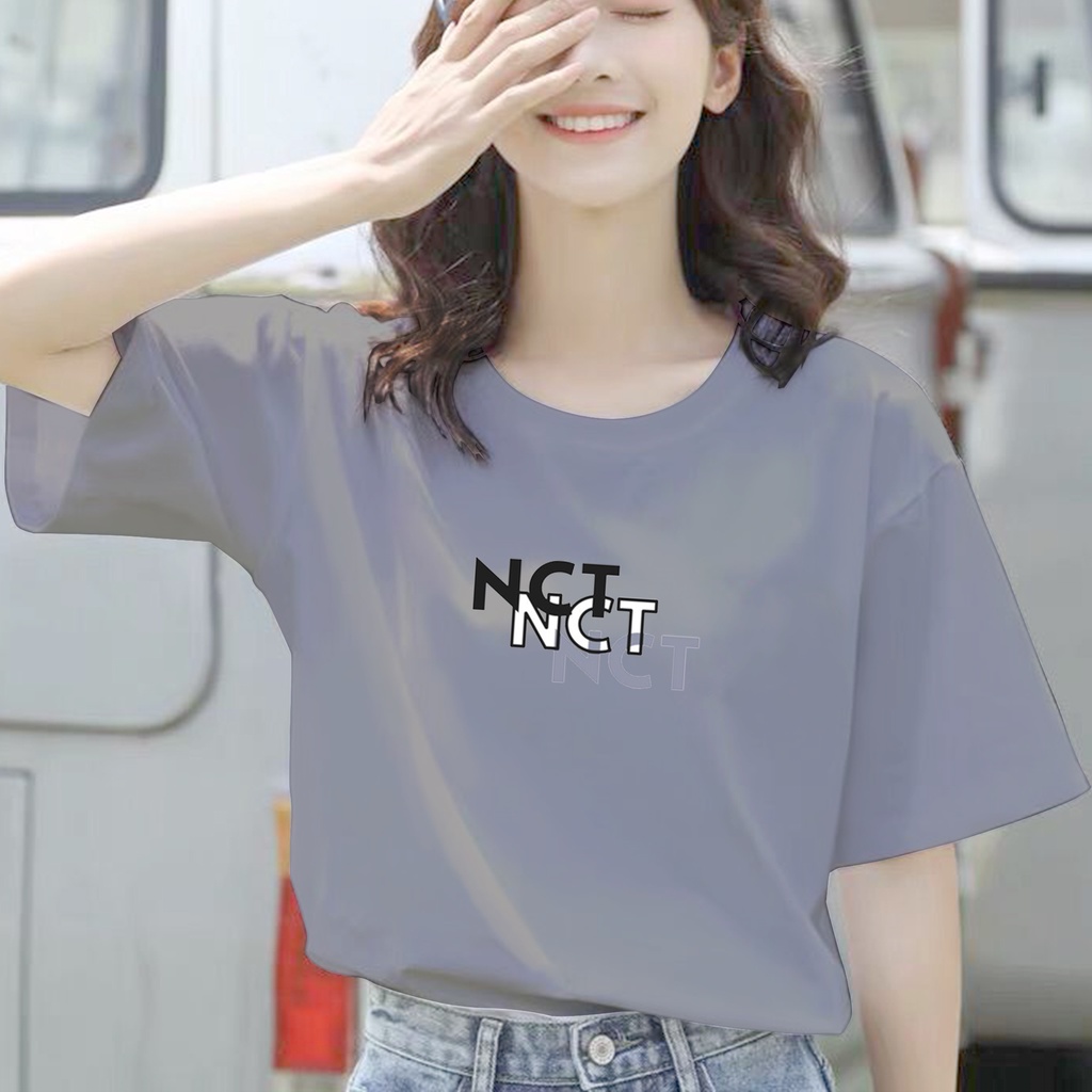 CALVIERO SHOP - BAJU KAOS ATASAN WANITA PRINT LOGO NCT FONTS