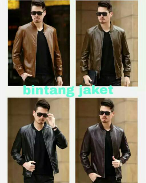 JAKET PRIA BOMBER Baru Trand Line Style Casual Black Brown Laki laki Cowo ziper Hight home industri