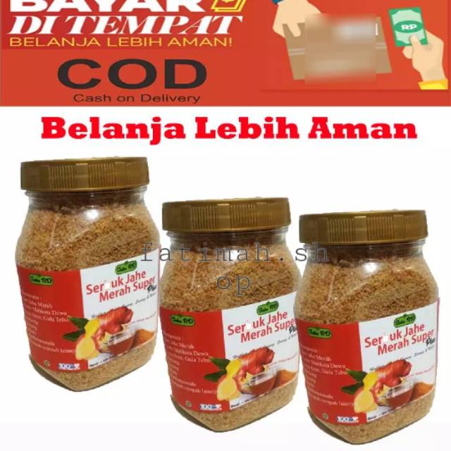 3botol Serbuk Jahe Merah Super Jahe Jmh 330gr Indonesia