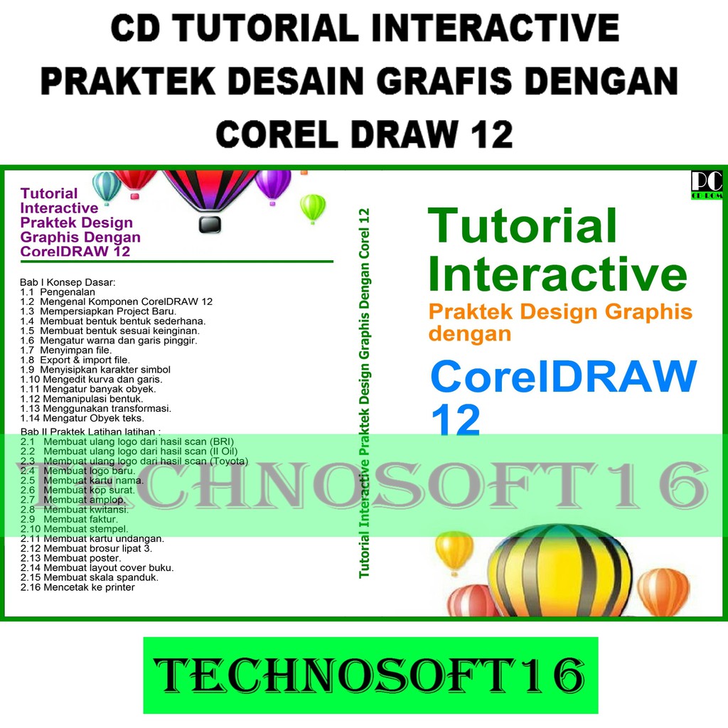 Jual CD TUTORIAL INTERACTIVE ( PRAKTEK DESAIN GRAFIS DENGAN COREL DRAW ...