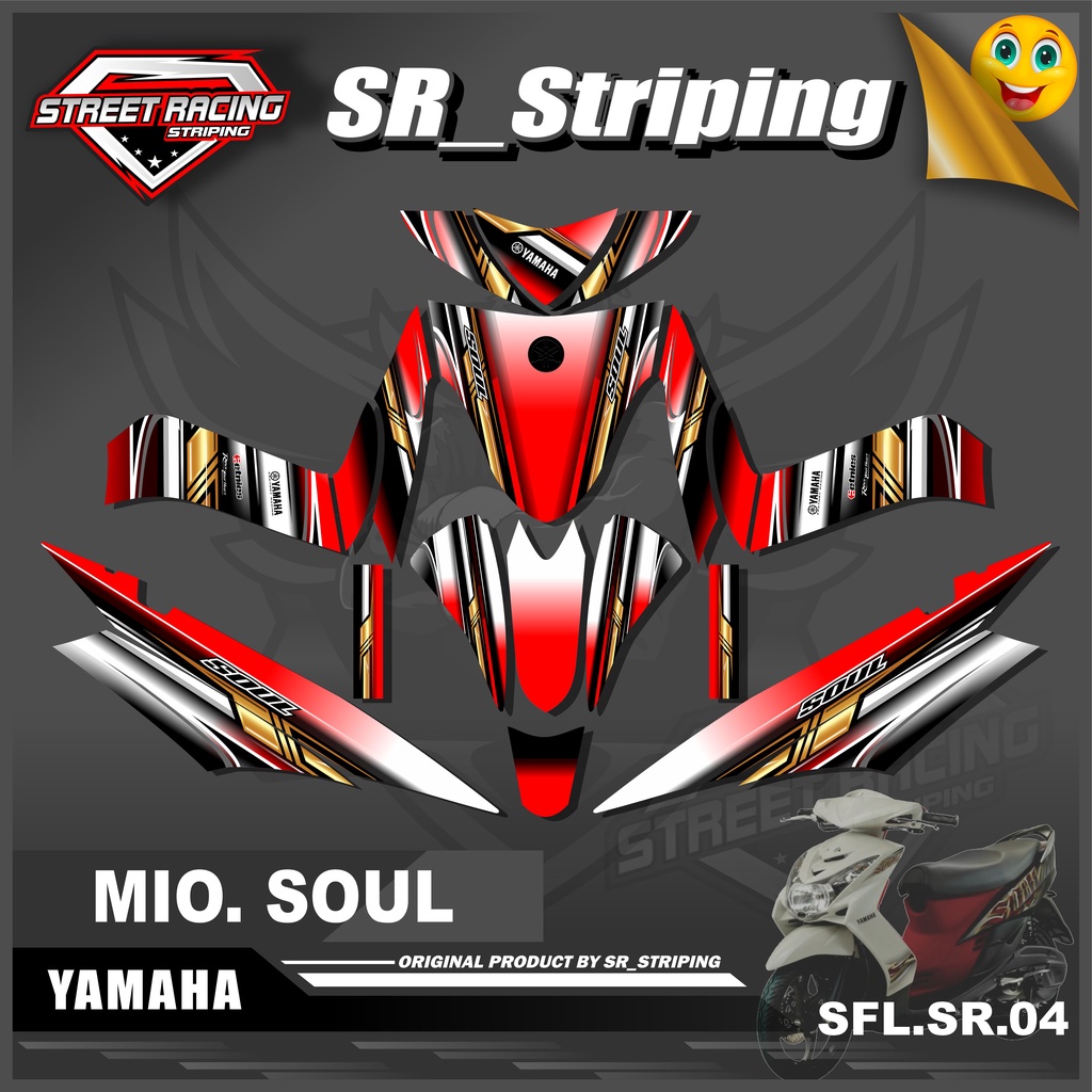 Decal Full Body MIO SOUL/Karbu - Stiker Decal MIO SOUL Motif Racing. SR.04