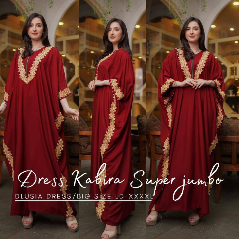 Dress Rayon Jumbo Dlusia Kabira Resleting Depan Busui Bumil Maxidress Kekinian Terbaru