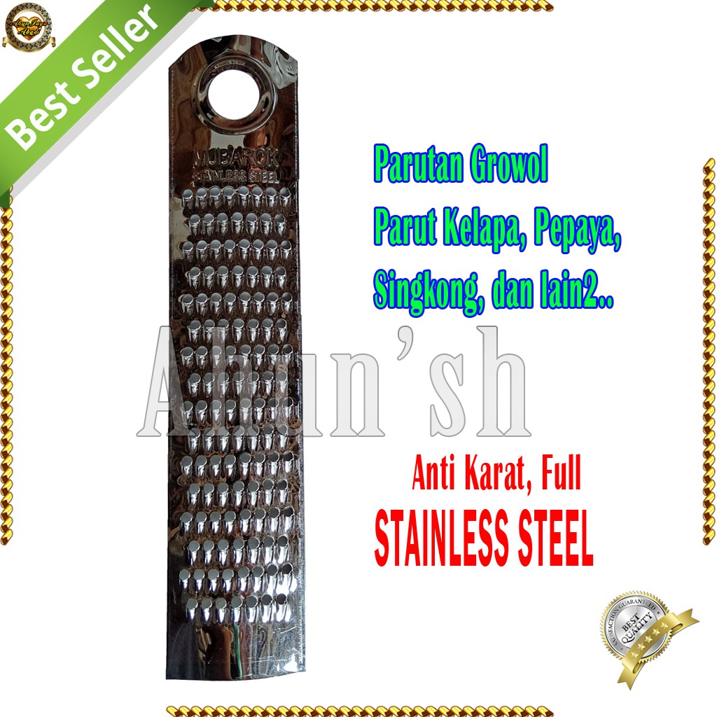 Parutan Kelapa Parut Growol untuk Pepaya, Kelapa, Ubi, Singkong, dan lain2 Stainless Steel Kwalitas