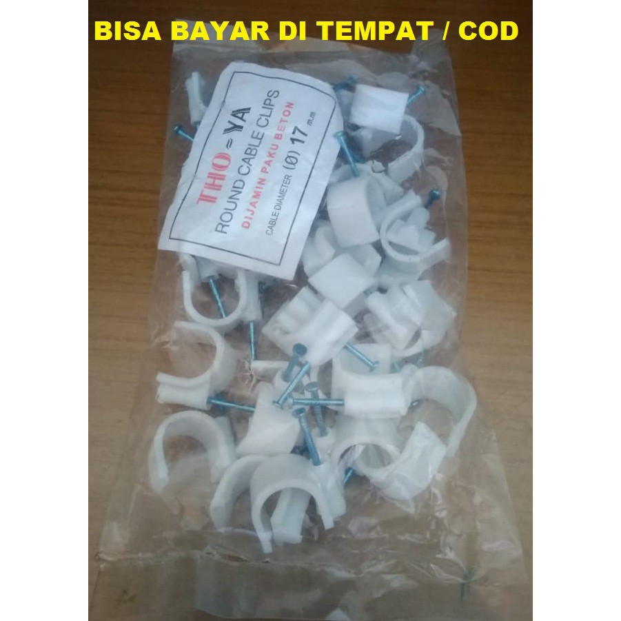 Jual Klem Kabel Mm Thoya Paku Beton Body Putih Clip Cable Clips Mm Original Shopee