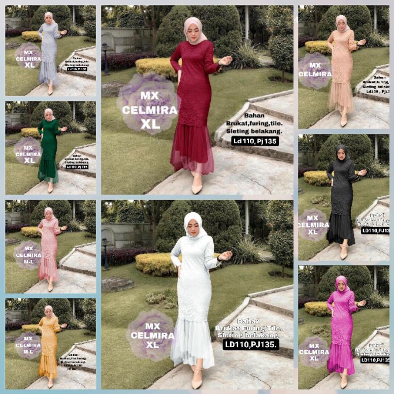 MX CELMIRA /MAXI DUYUNG BRUKAT/GAMIS DUYUNG/GAMIS BRUKAT/GAUN KONDANGAN / GAUN UNDANGAN