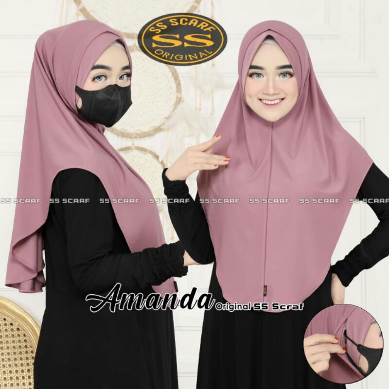 Jilbab Khimar Instan Simpel Amanda Medina Size L Ori SS Scraft-3