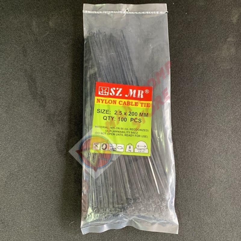 Kabel Ties 200mm X 2.5mm Hitam