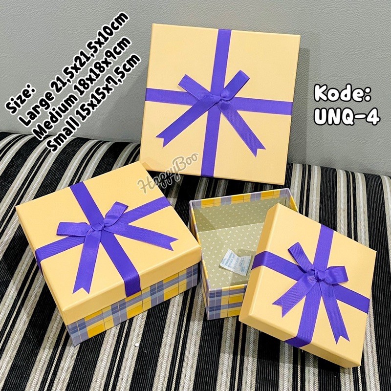 kotak kado gift box kado hampers unq4 set 3 susun / satuan large medium small kecil sedang besar