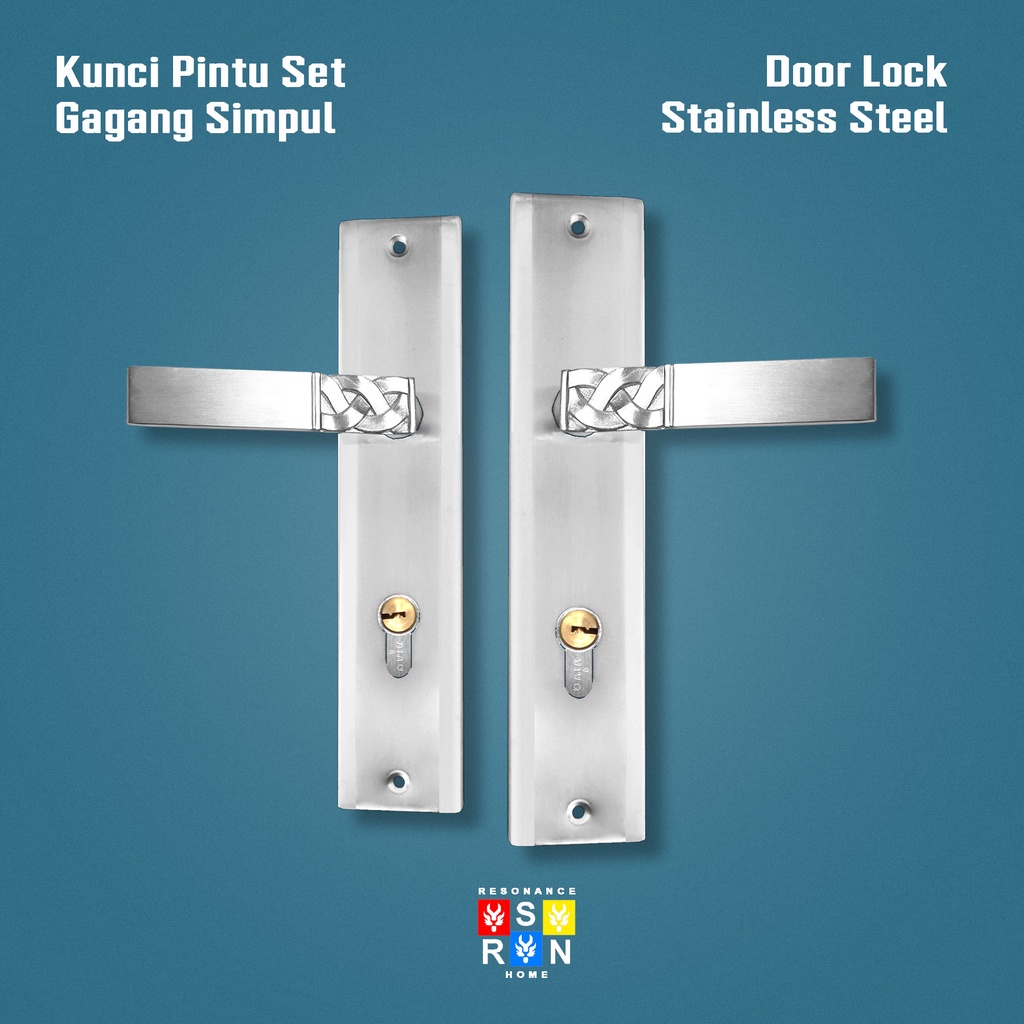 Kunci Pintu Besar Gagang Simpul SILVER / Resonance Home