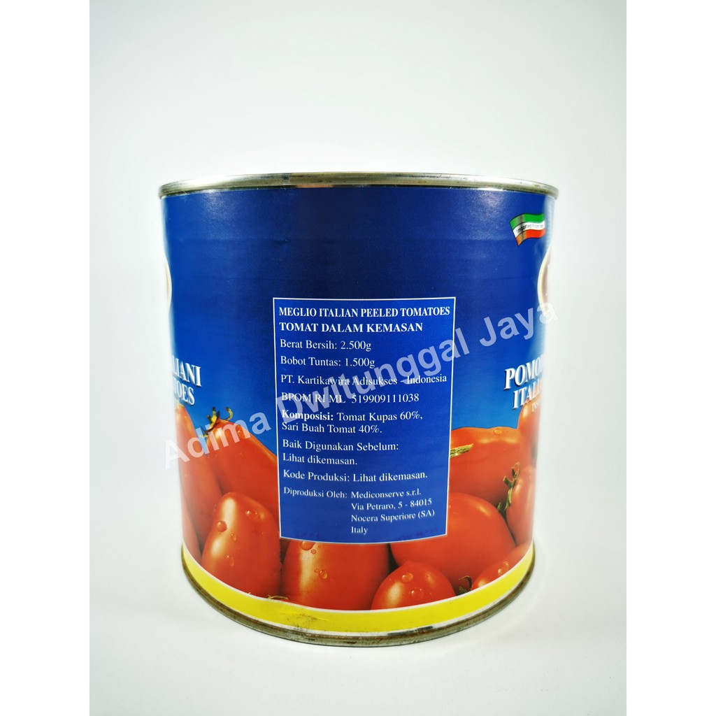 Tomat Itali / Tomato Whole Peeled Meglio 2.55 kg