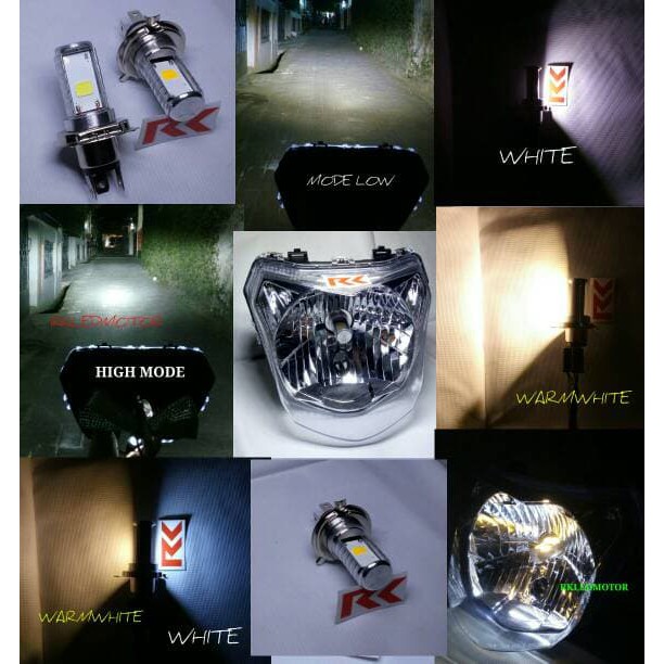 LAMPU LED H4 DUAL COLOR | LAMPU UTAMA LED MOTOR HS1 DUA WARNA