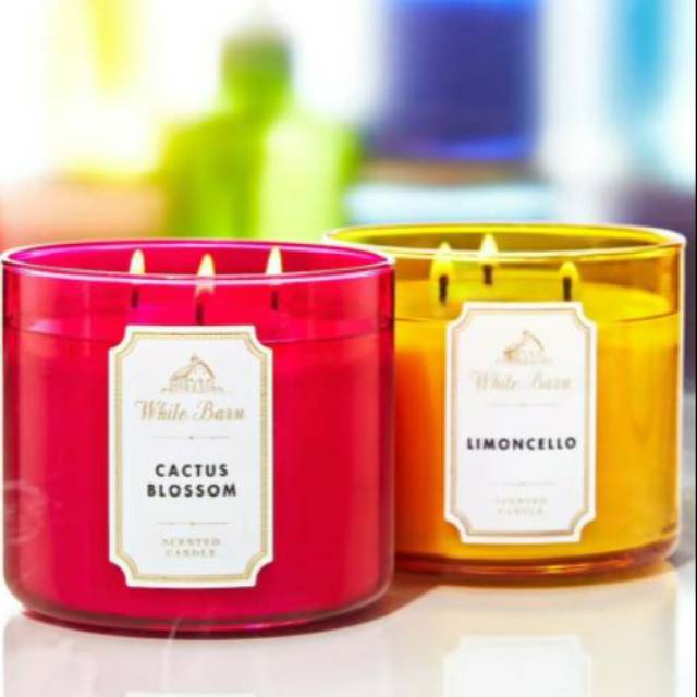 BATH &amp; BODY WORKS BBW CACTUS BLOSSOM 3-WICK SCENTED CANDLE 411 G LILIN WANGI 3 SUMBU UKURAN BESAR PENGHARUM RUANGAN