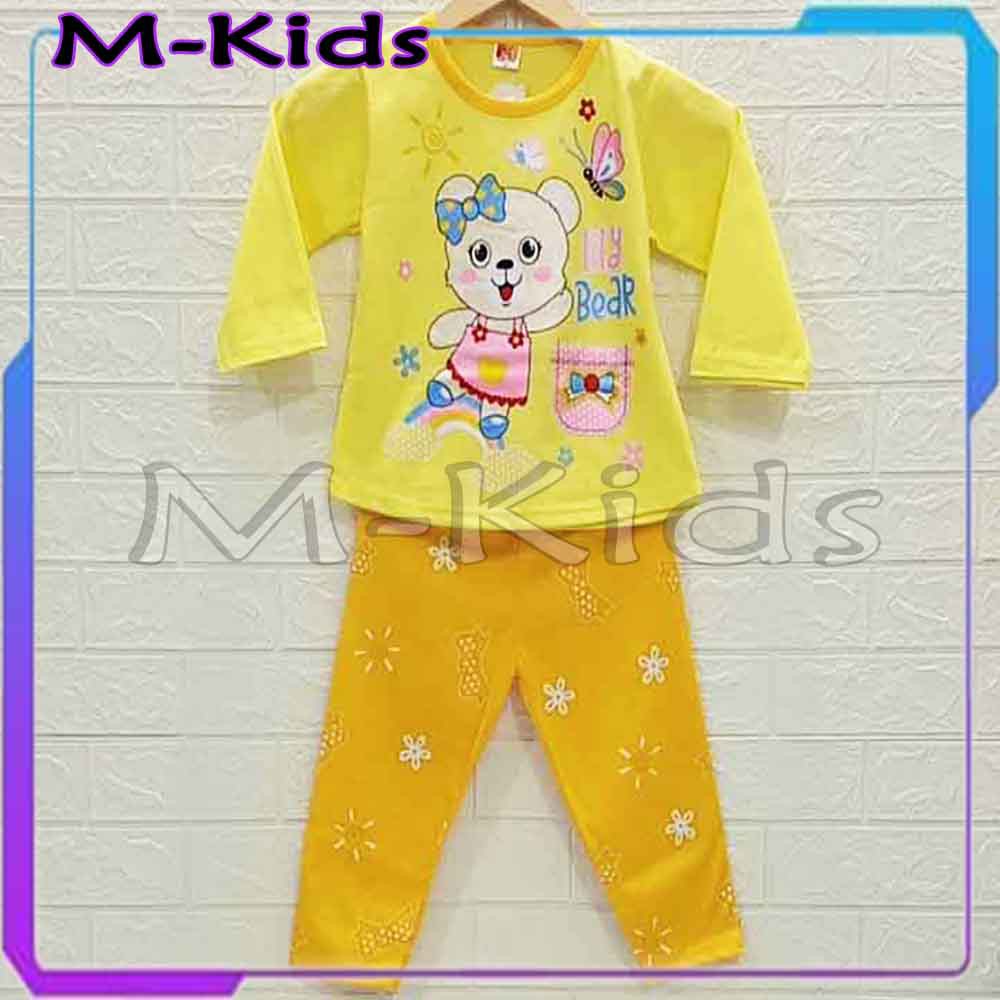 MKids88 - Baju Setelan / Baju Tidur Anak Perempuan Gambar Lily Bear