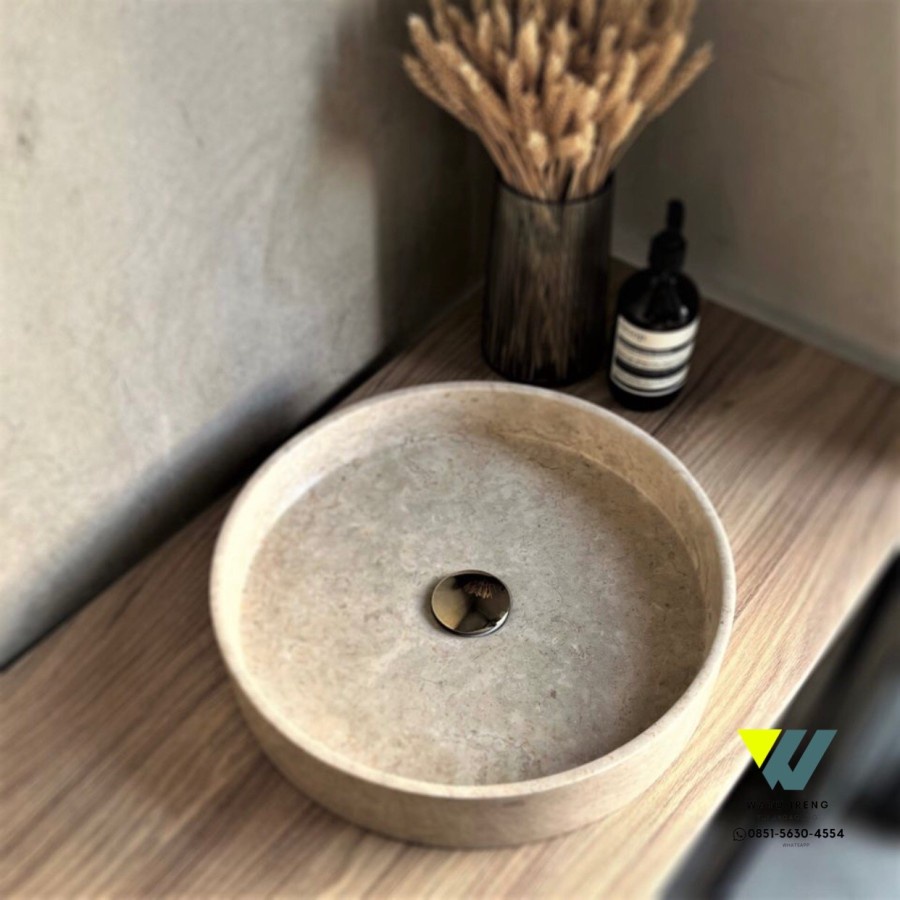 MALIBU Wastafel Marmer 40x8 | Wastafel Cuci Tangan Marmer