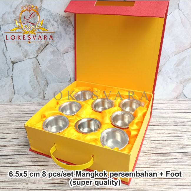 Mangkok Persembahan Altar Puja + Foot (Super Quality) 8pcs/set 6.5x5cm