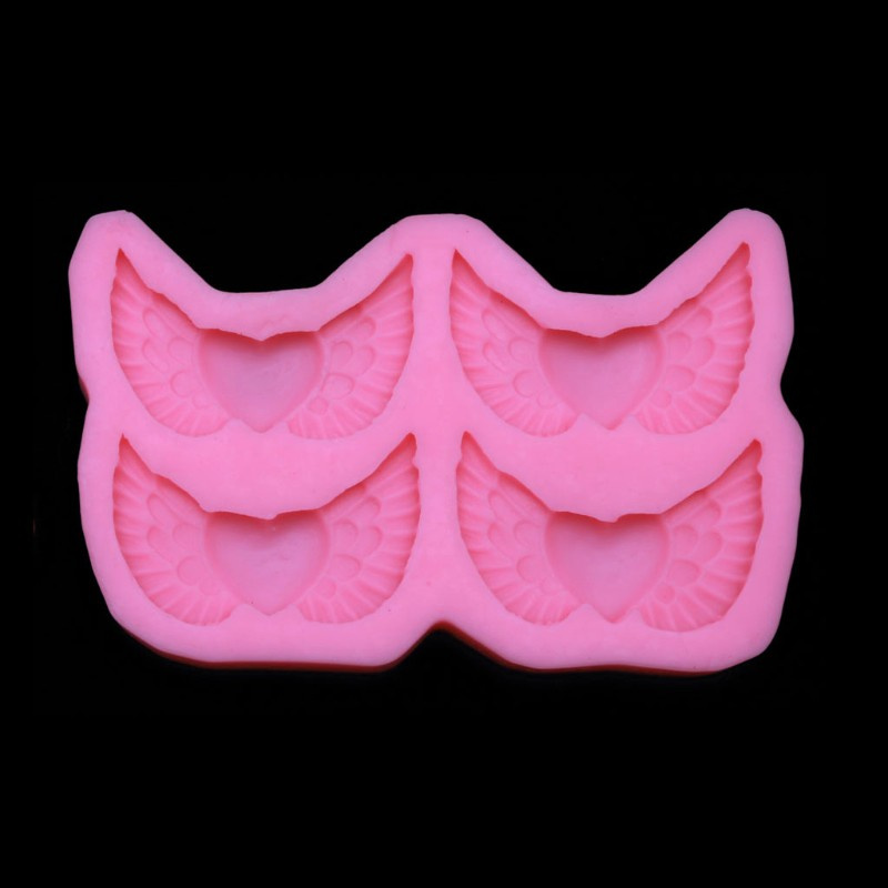 Glitter 2Pcs Handmade Heart Wing Silicone Resin Mold Resin Casting Mould Polymer Clay Crafting Resin Epoxy Jewelry Making Tools