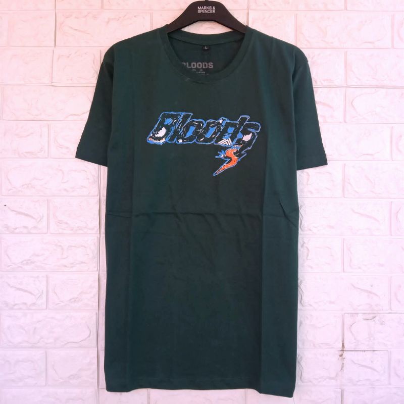 Kaos Distro Bloods hijau botol  Gratis Ongkir