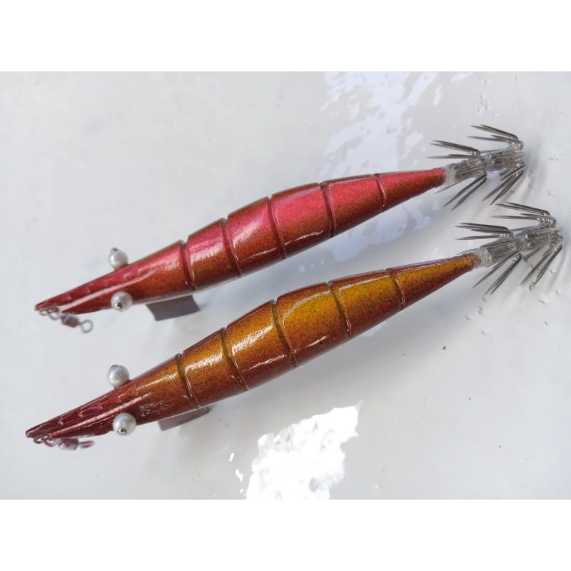 Udang kayu UMPAN PANCING CUMI EGI motif ukir handmade