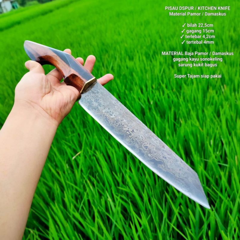 Pisau Dapur Damaskus / Pamor