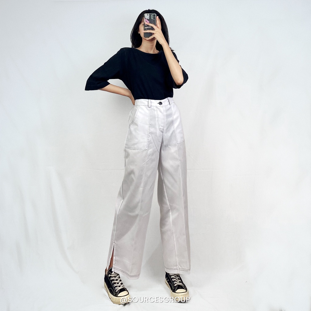 IL - NEW ARIVAL-Melva Slit Pants Wanita | Celana Kulot Wanita Panjang Belahan