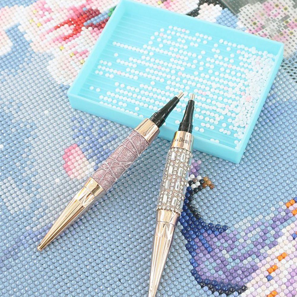 Mxbeauty Dual-ended Nail Drill Pen DIY Tahan Lama Cross Stitch Jahit Aksesoris Berlian Imitasi Studs Picker Nail Dotting Pen Manicure Tool