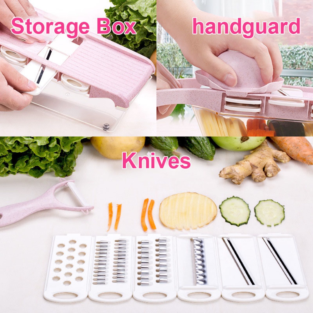 10pcs / Set Alat Pengiris Sayuran Wortel Dan Kentang Manual Multifungsi Untuk Dapur