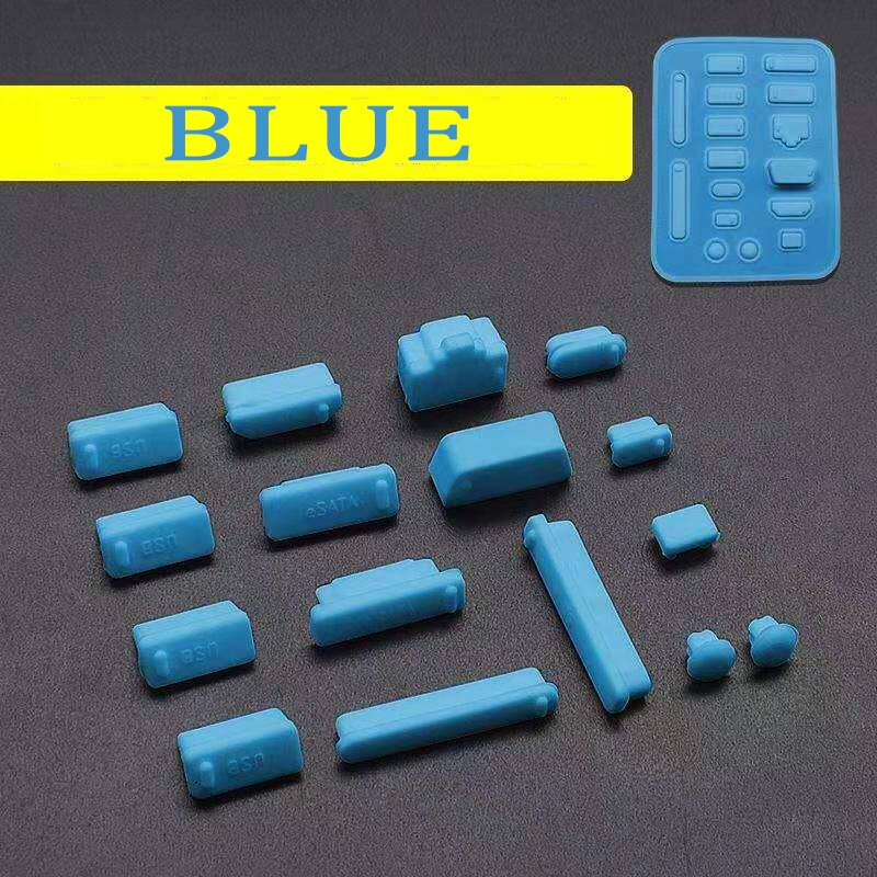 16pcs / set Dust Plug / Plug Silikon Anti Debu Aneka Warna Untuk Laptop / Notebook / Komputer