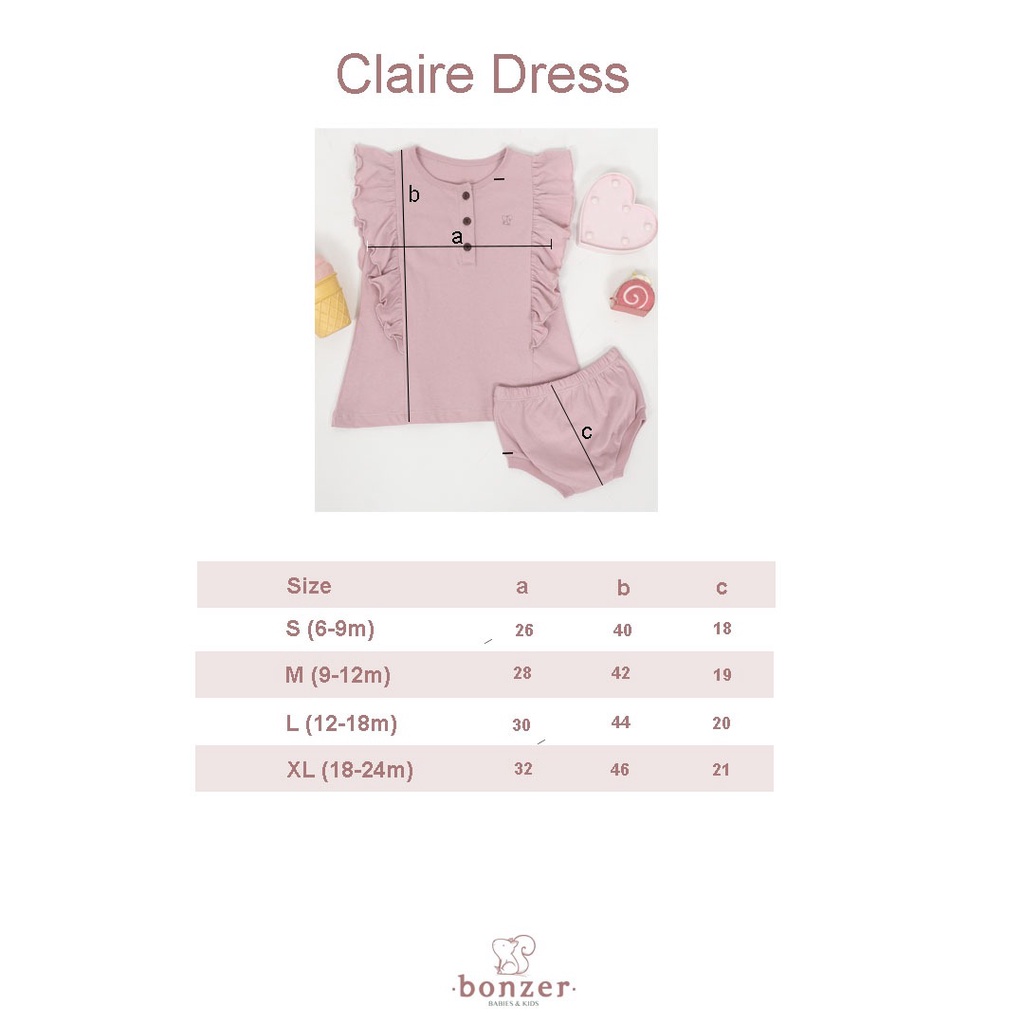 PROMO 7.7 PROMO BAJU LEBARAN MURAH BONZER BABY CLAIRE DRESS BAJU ANAK DRESS SET FASHION ANAK PEREMPUAN 6 BULAN - 2 TAHUN