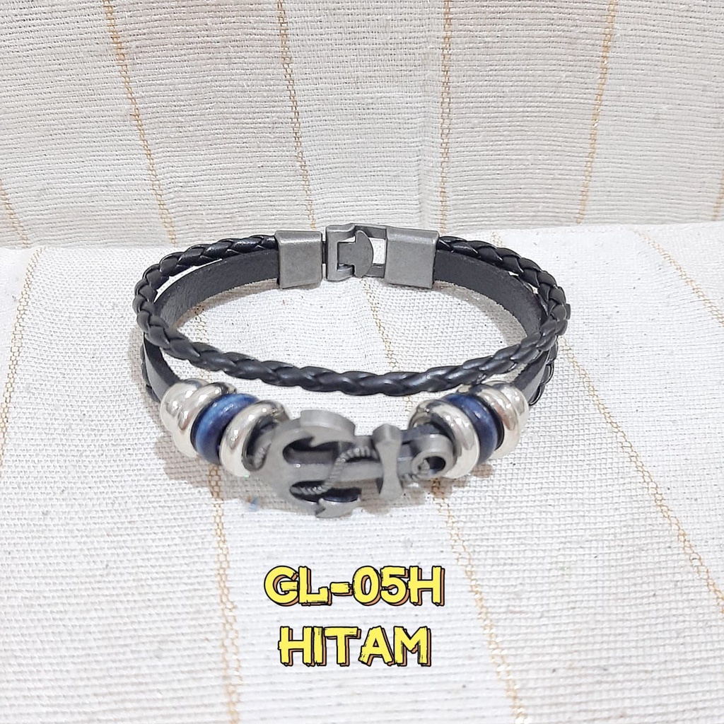 [TERMURAH] Gelang GL-05 JANGKAR Gelang Kulit Hias Jangkar Gaya Vintage