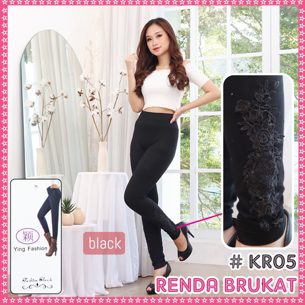 Legging Renda Brukat Wanita * KR03 */ LEGGING RENDA WANITA FASHION / legging import / ying fashion