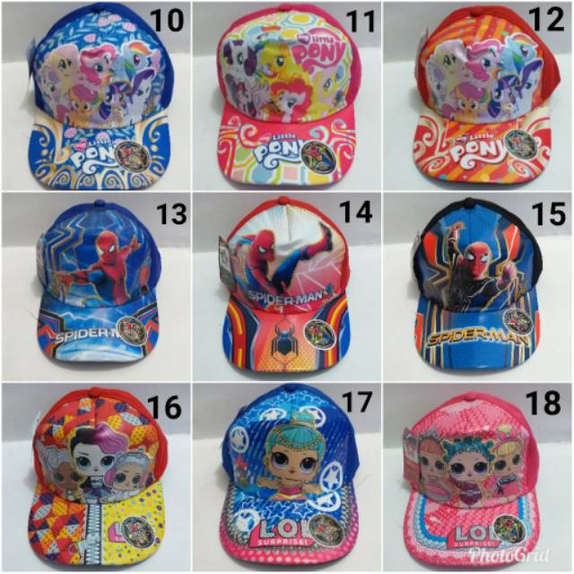 Topi baseball Anak karakter kartun terlaris