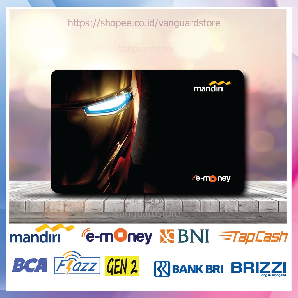 KARTU E MONEY E TOLL SUPERHERO IRON MAN ANIME 1 EMONEY MANDIRI FLAZZ BCA BNI TAPCASH BRIZZI BRI