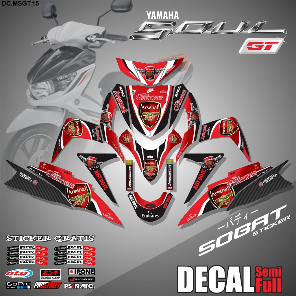 DECAL FULL BODY MIO SOUL GT 2012-2014- DECAL STICKER FULL BLOCK YAMAHA MIO SOUL GT  2012-2014 ARSENA