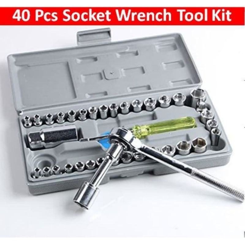 Kunci Shock Set 40pcs Sok Pas Kombinasi 40 pcs Socket Wrench Multipurpose Combination Include Box