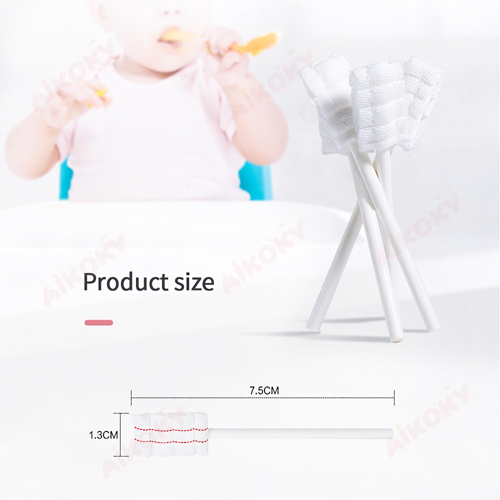 AIKOKY Kasa sikat lidah bayi steril Baby oral cleaner Pembersih lidah bayi 0-12 bulan Pembersih mulut bayi 30PCS