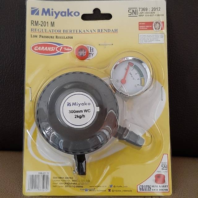 REGULATOR MIYAKO RM 201 M / KEPALA GAS / LOW PRESSURE ADA METERAN FREE KARET TABUNG SAFETY