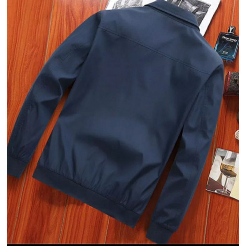 jaket casual pria bahan taslan .....nevy..M