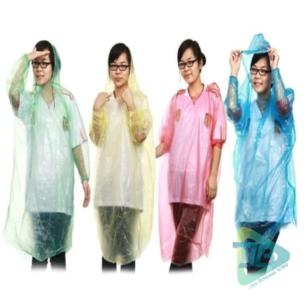 RT60 rain coat mantel jas hujan darurat plastik lengan panjang sekali pakai JB5389