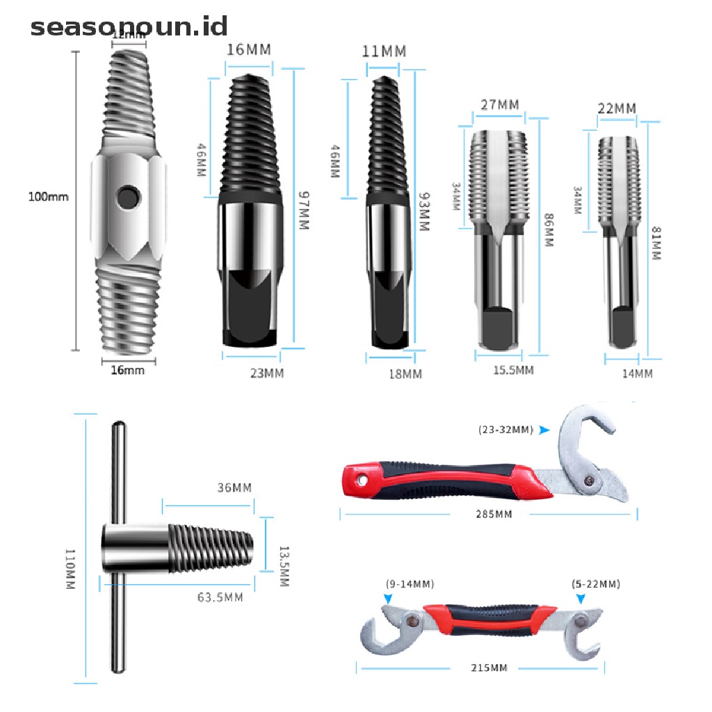 (seasonoun) Set Alat Pembuat Lubang DIY Bahan carbon Steel