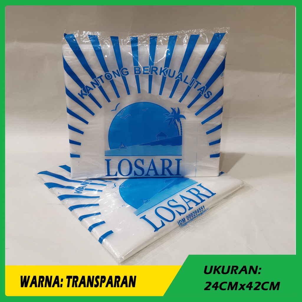 Kantong Plastik Bening Ukuran 16X34/24x42/28x48/35x58cm Plastik Kresek Bening Ekonomis Food Grade Aman Dipakai Grosir