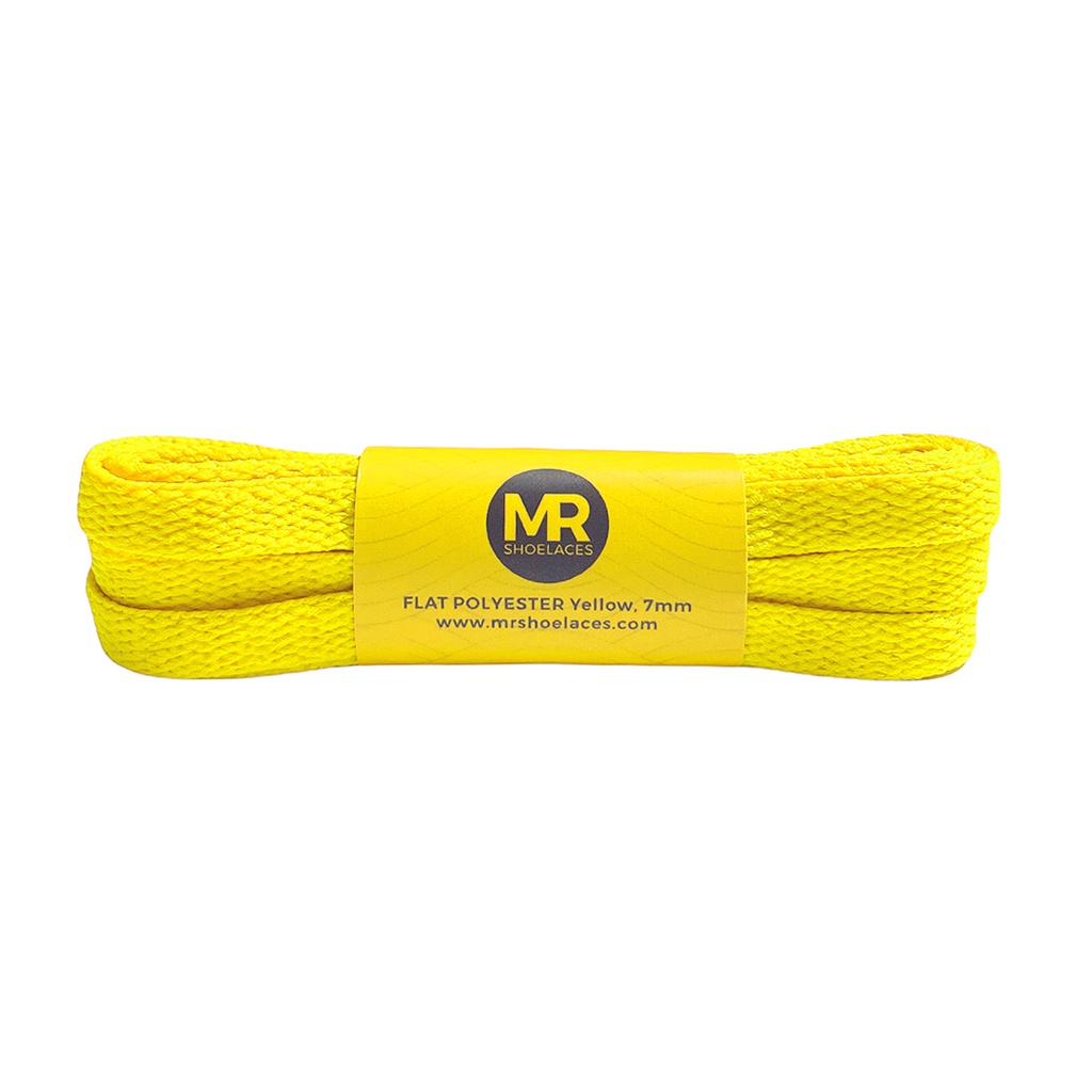 MR Shoelaces FP13 Kuning Yellow Tali Sepatu Polyester Pipih Flat 7mm 80cm 90cm 100cm 120cm 130cm 150cm 180cm 200cm untuk Sneakers - Premium Shoelace