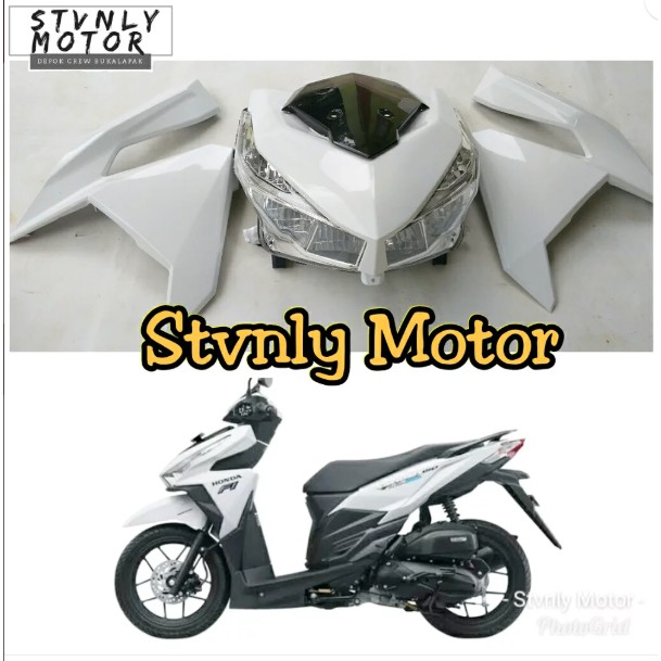 Lampu Depan Plus Cover Tameng Vario 125 Dan 150 Putih