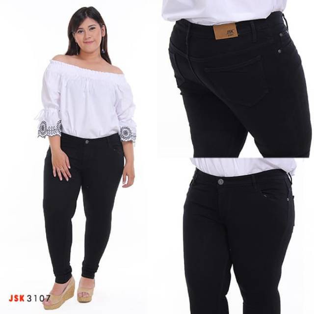 Celana Panjang Jeans Wanita Soft Jeans Bahan Jeansnya Lembut Big Size Jumbo