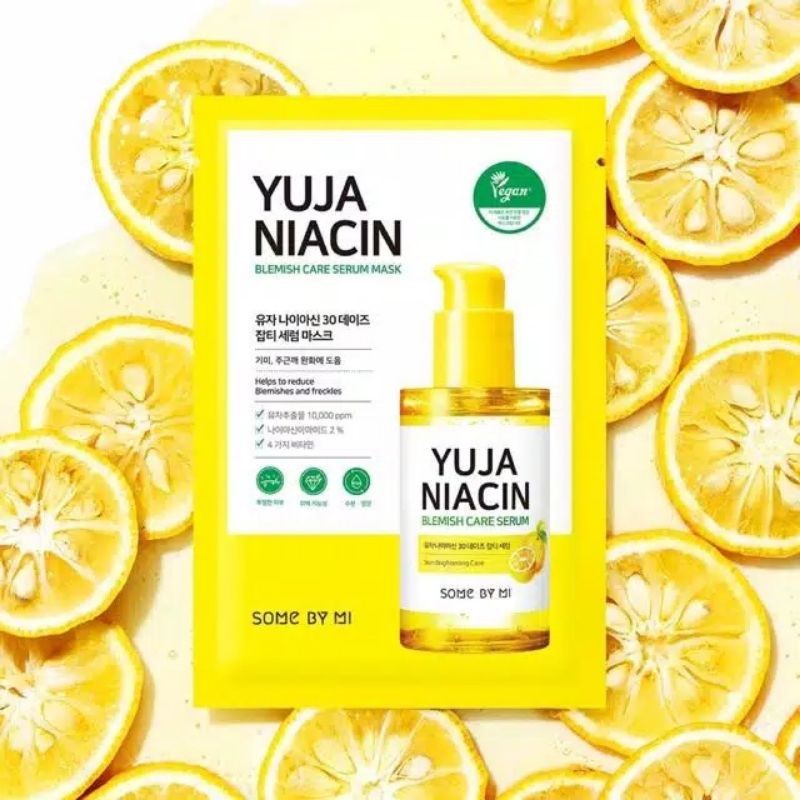 some by mi somebymi sbm Yuja niacin blemish care serum mask vegan per sheet 1 pcs asli made in korea