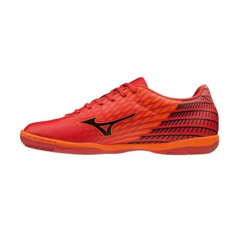 Sepatu Futsal Mizuno Basara Sala Club in Hibiscus Silver Red Orange⁣⁣